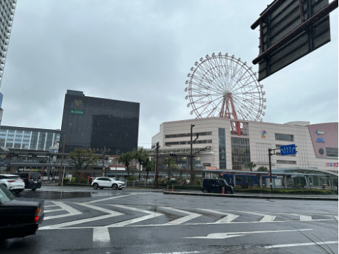 鹿児島中央駅から見える景色の写真