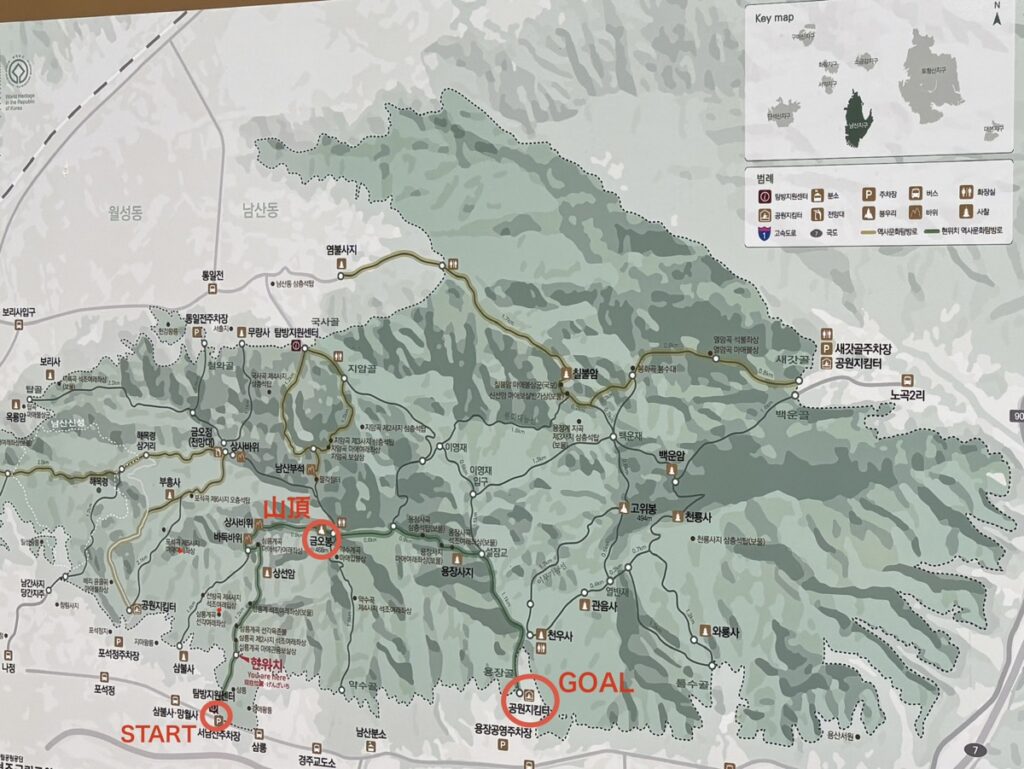 南山のルートが記載された写真