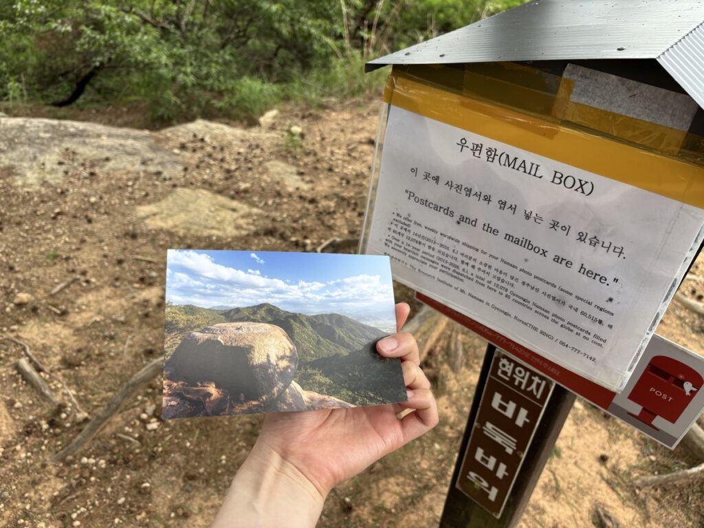 ポストと一緒に置かれていたポストカードの写真。