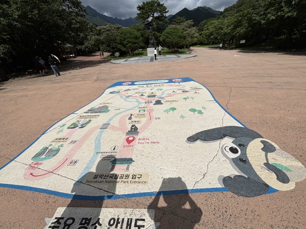 地面に描かれた山の地図